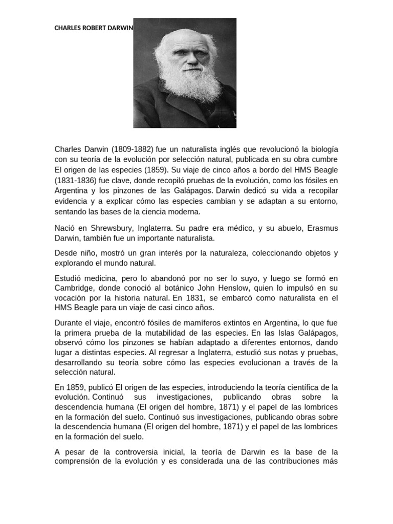 Darwin y la Teoría de la Evolución | PDF