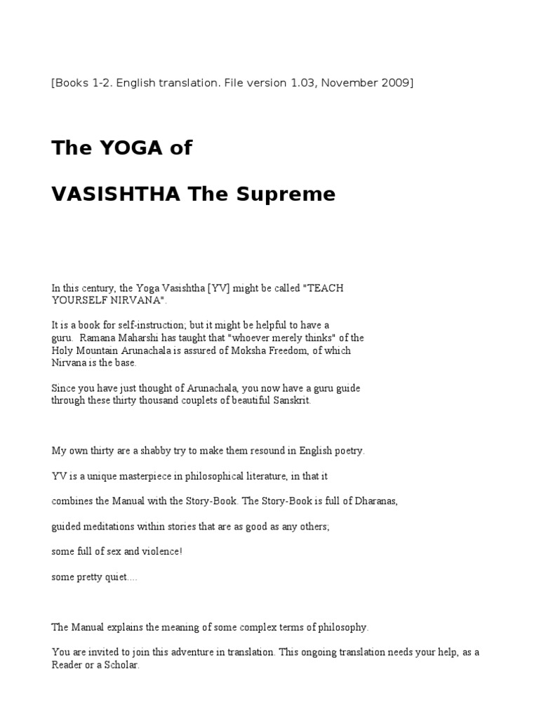 Yoga Vasishtha, New Translation, Book 12 PDF Hindu Mythology