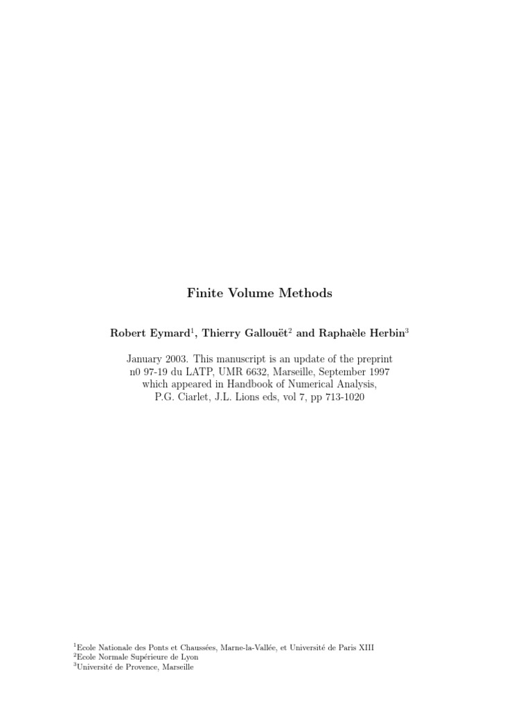 Finite Volume Methods Overview | PDF | Finite Element Method ...