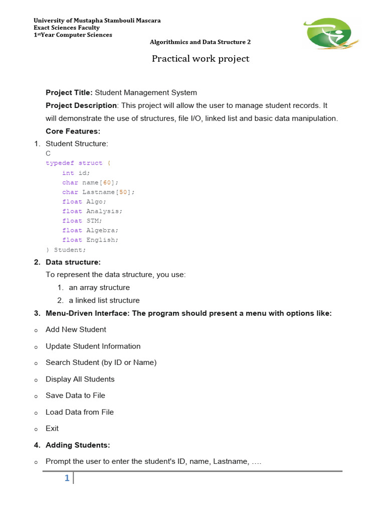Student Management System Project Guide | PDF