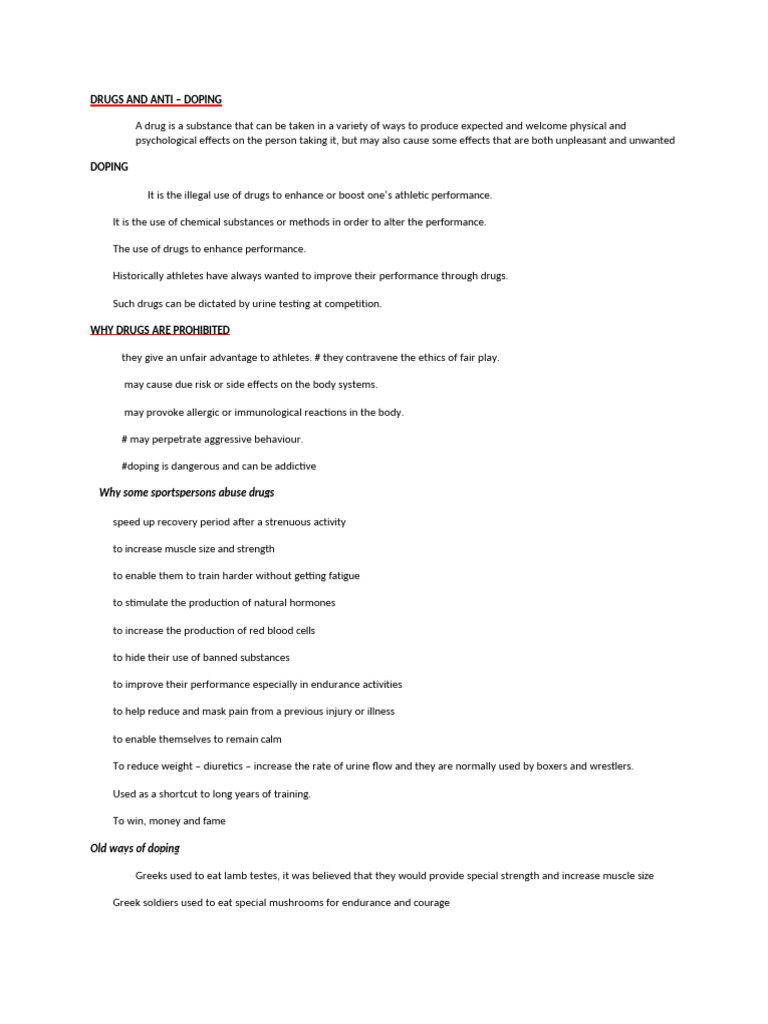 Understanding Doping and Drug Use in Sports | PDF | Doping In Sport | Heart