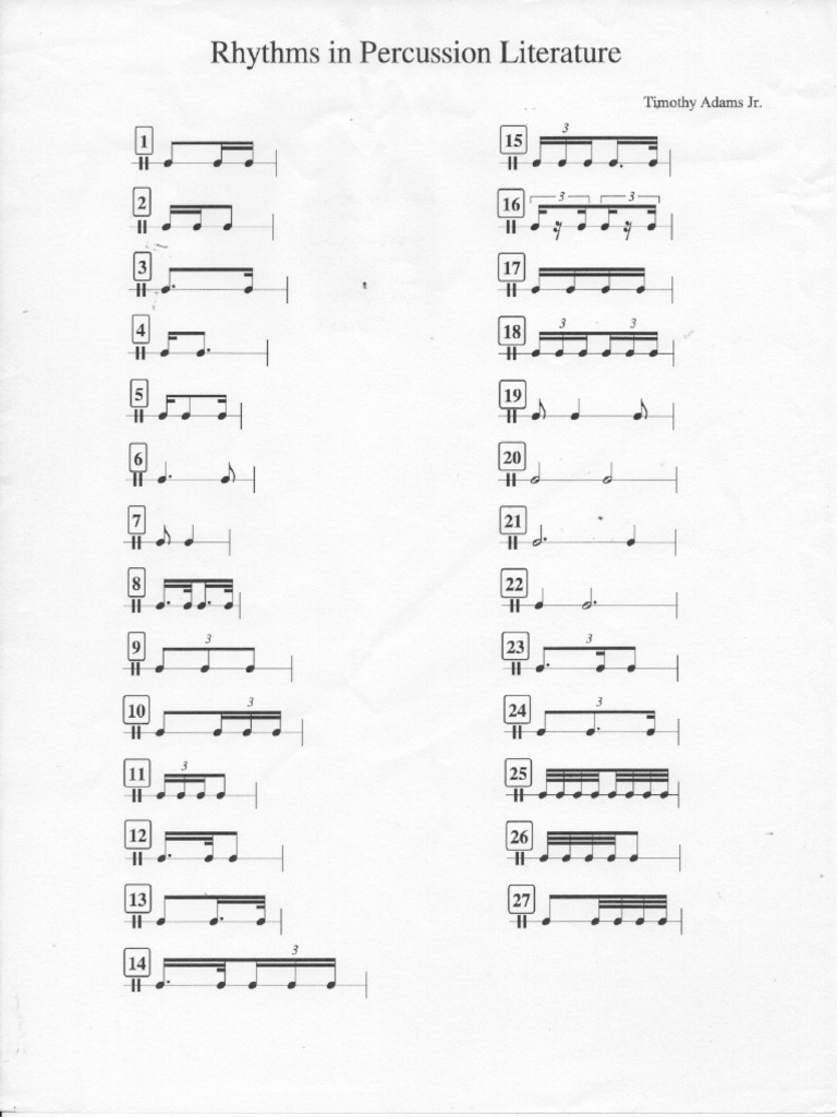 Adams - Rhythms in Percussion Literature | PDF