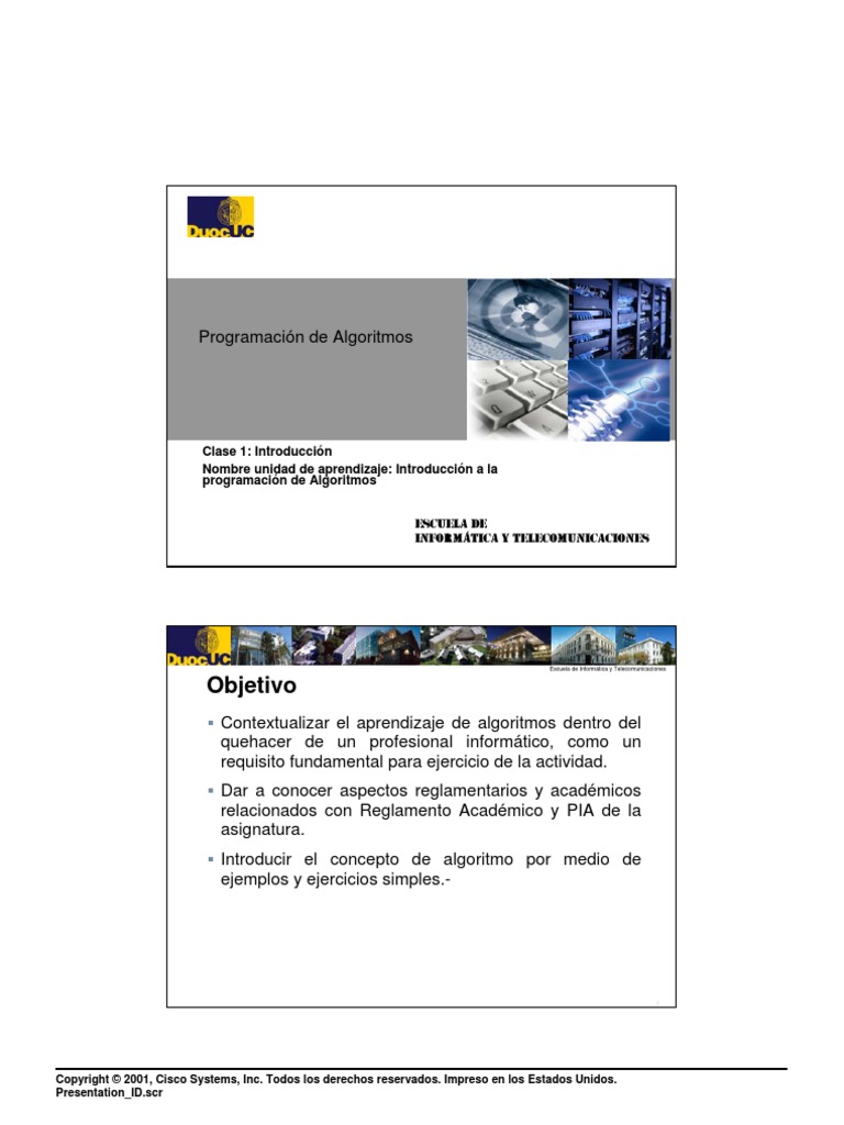 ProgramacionAlgoritmos Clase 1 Duoc 2012 01 | PDF | Programa de ...