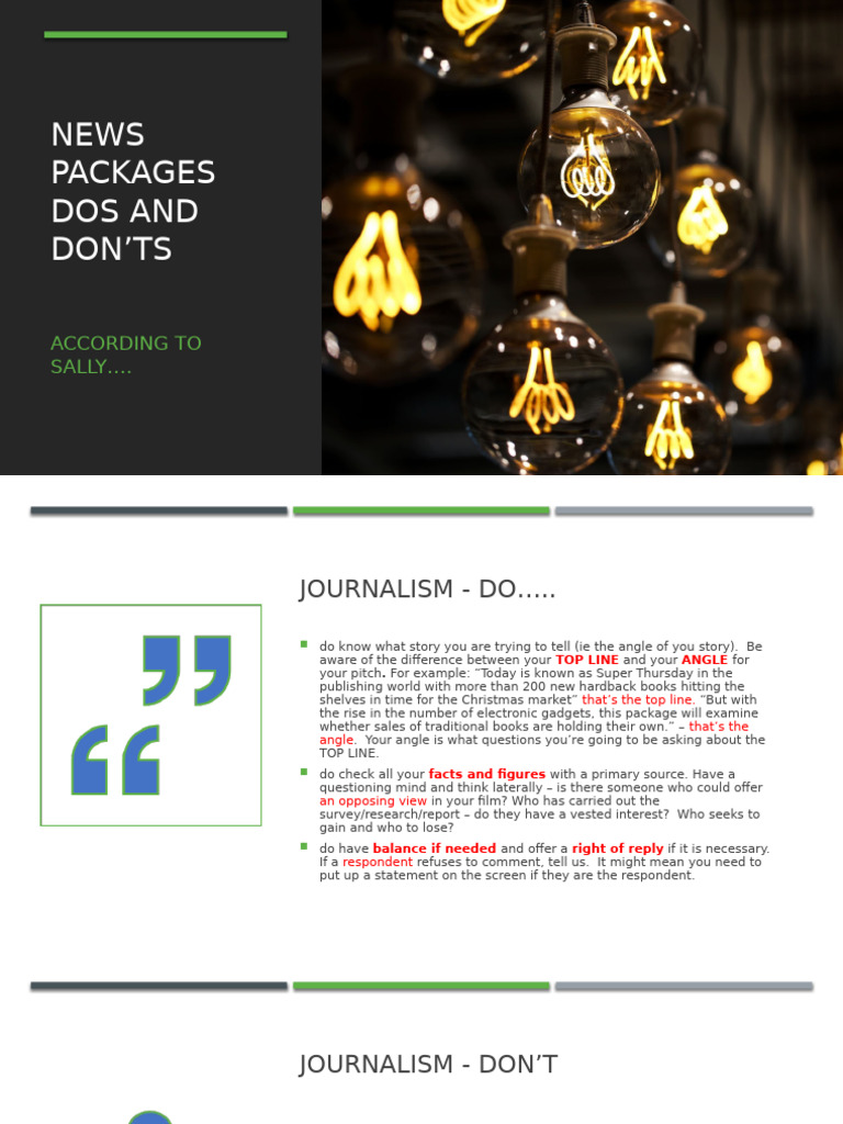 Journalism Package: Essential Dos & Don'ts | PDF