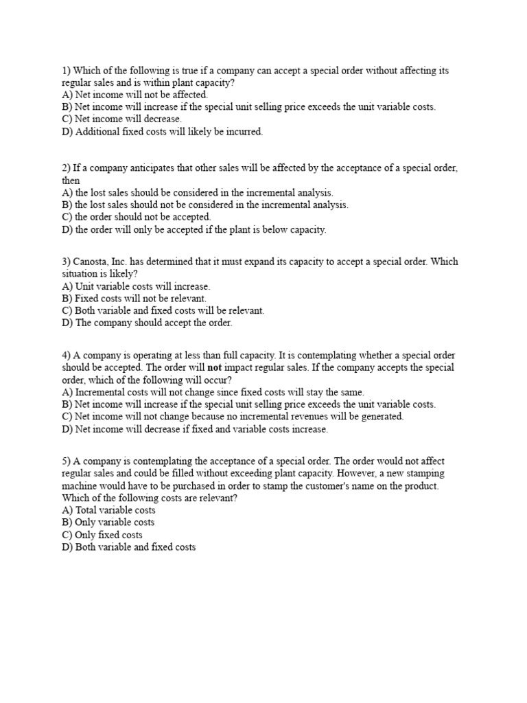 Ch 23 Q_.docx | PDF | Cost | Opportunity Cost
