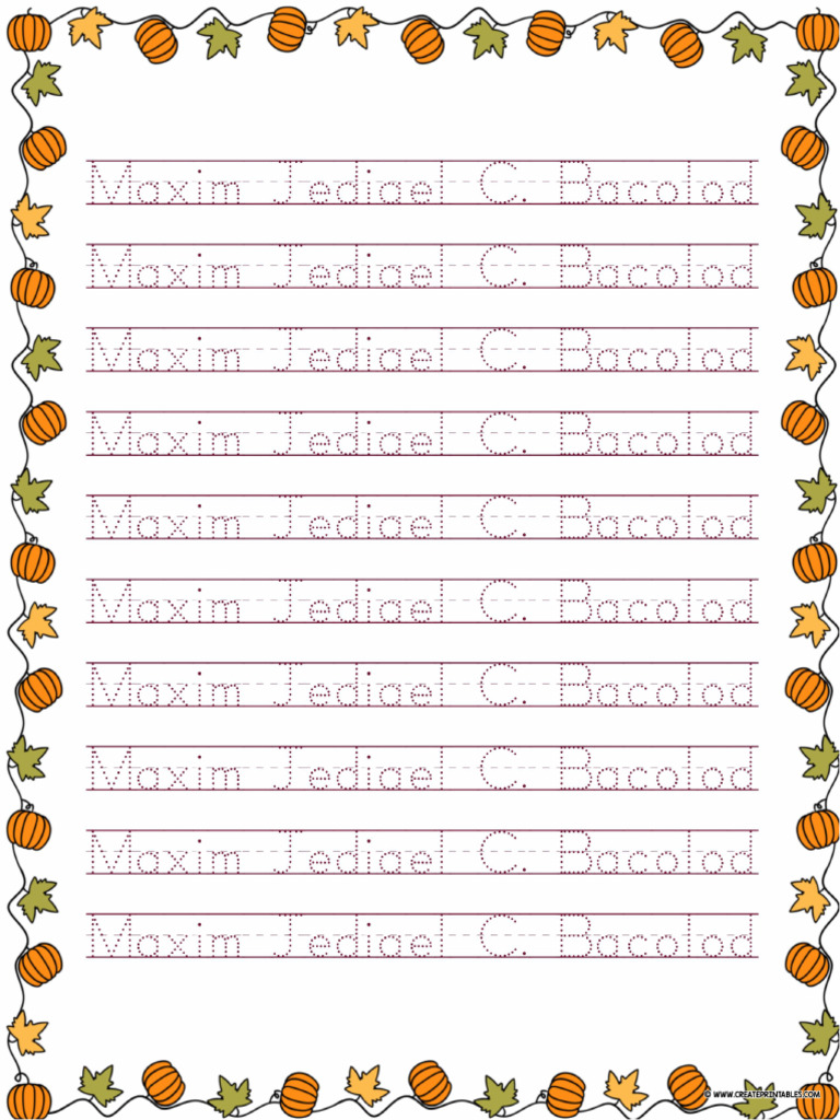 1. Name_Tracing_Practice (10 Copies) | PDF