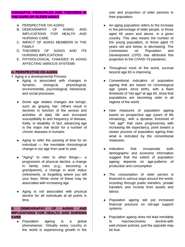 Aging Care: Principles and Impacts | PDF | Skeletal Muscle | Ageing
