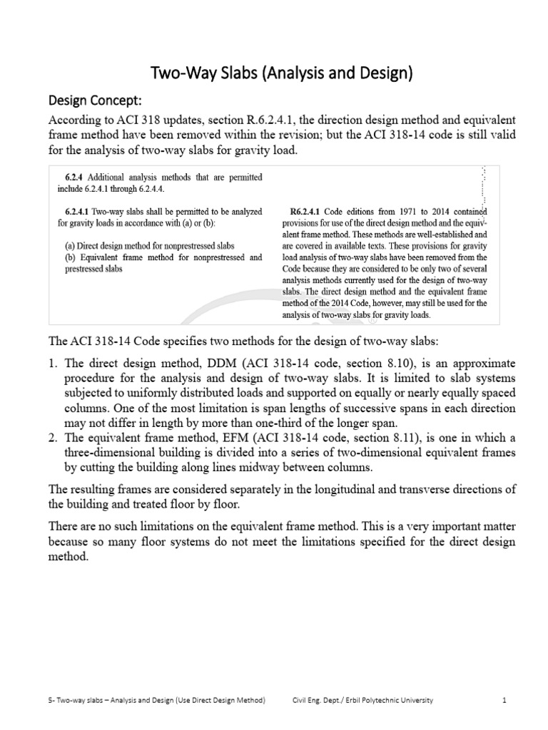 Two-Way Slabs: Direct Design Method Guide | PDF | Beam (Structure ...
