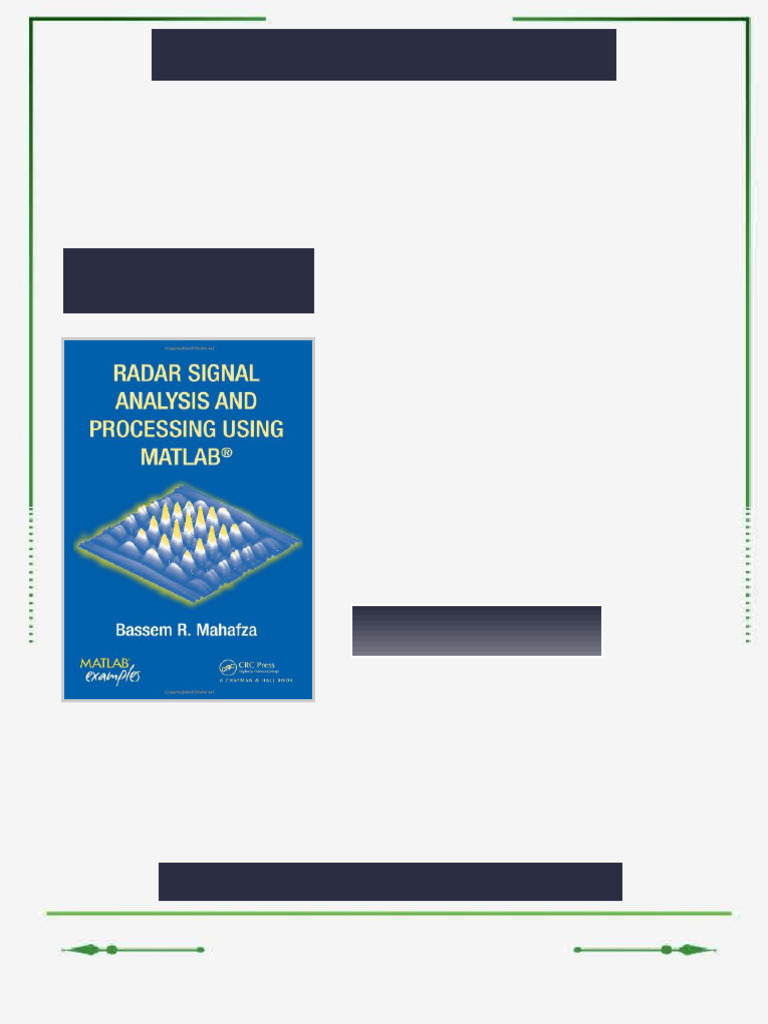 Radar Signal Analysis and Processing Using MATLAB 1st Edition Bassem R ...