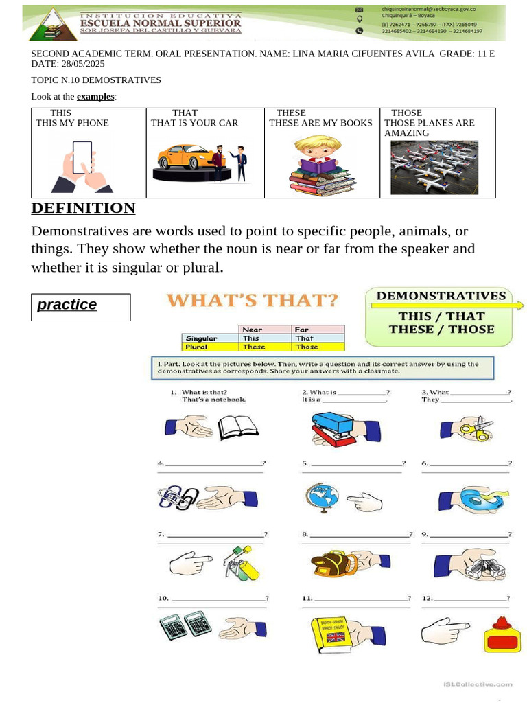 Understanding Demonstratives in English | PDF