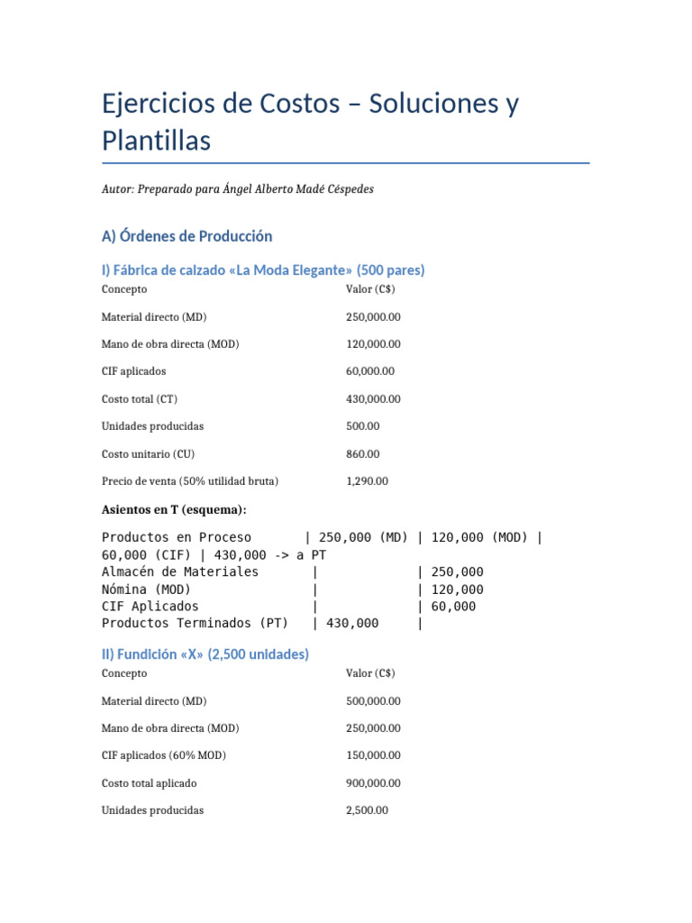 Ejercicios Costos Angel | PDF | Economias