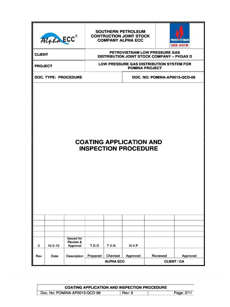 Coating Application Procedure for Gas Systems | PDF | Paint | Abrasive