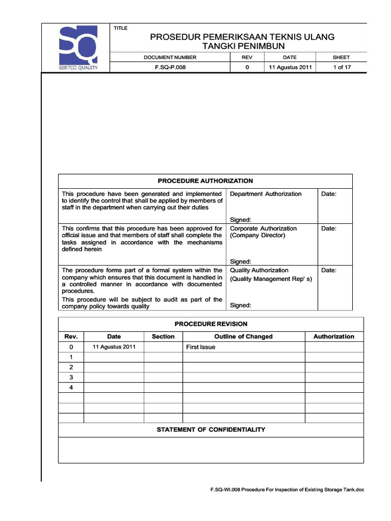 Qdoc.tips Fsq Wi008 Procedure for Inspection of Existing Sto | PDF ...