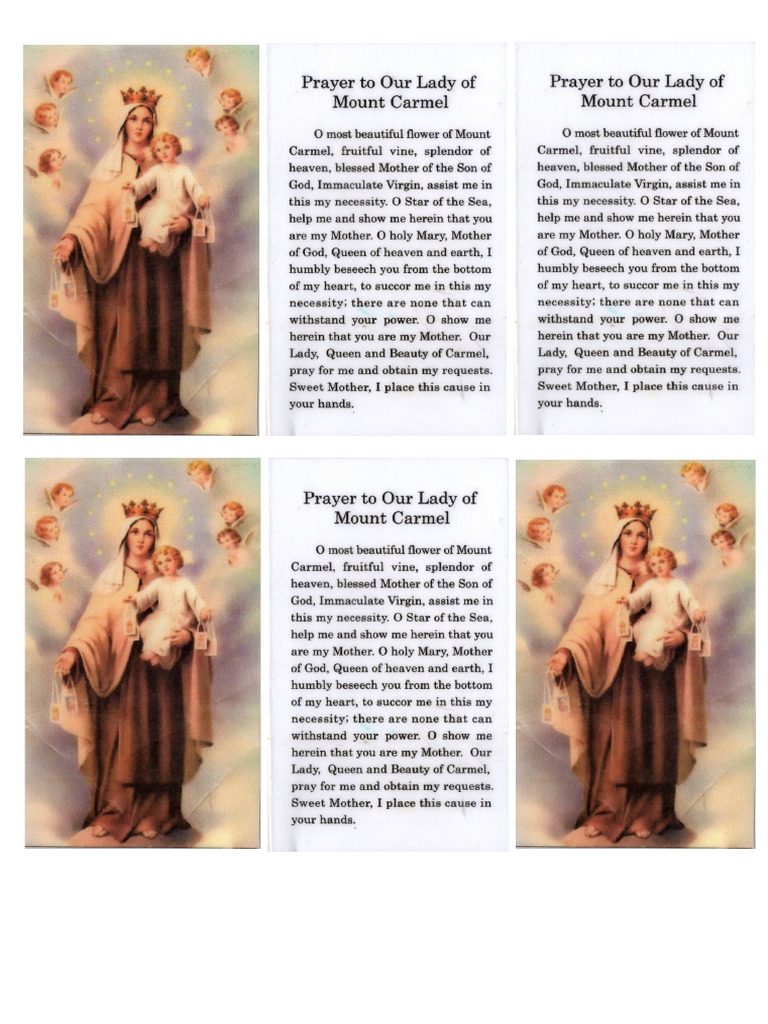 Prayer To Our Lady of Mount Carmel | PDF