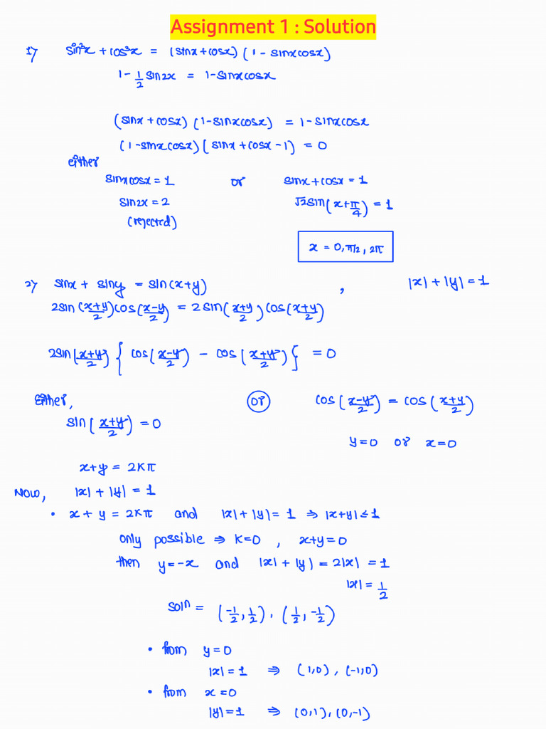 Assignment 1 Solution | PDF