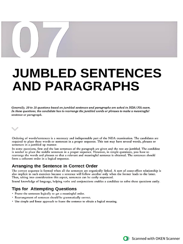 Jumbled Sentences | PDF