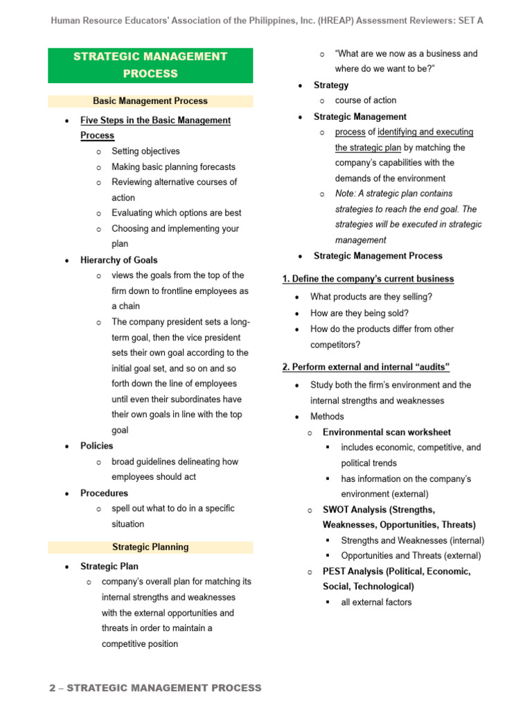Strategic Management Process Overview | PDF | Strategic Management ...