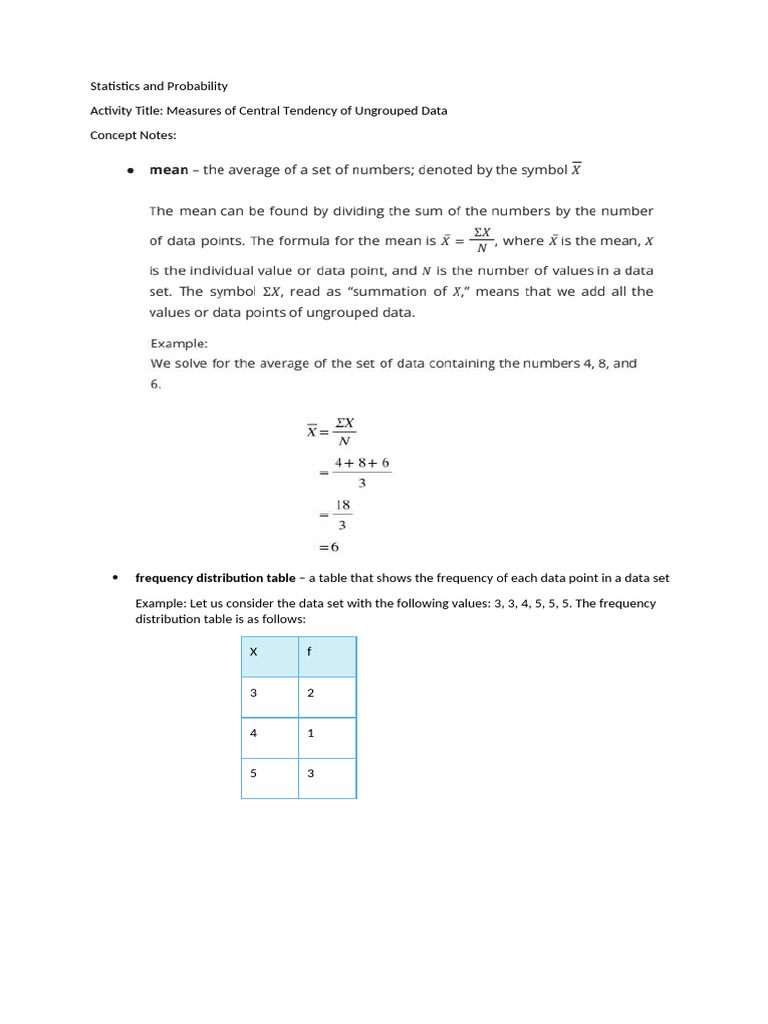 Statistics and Probability 4 | PDF | Mean | Average