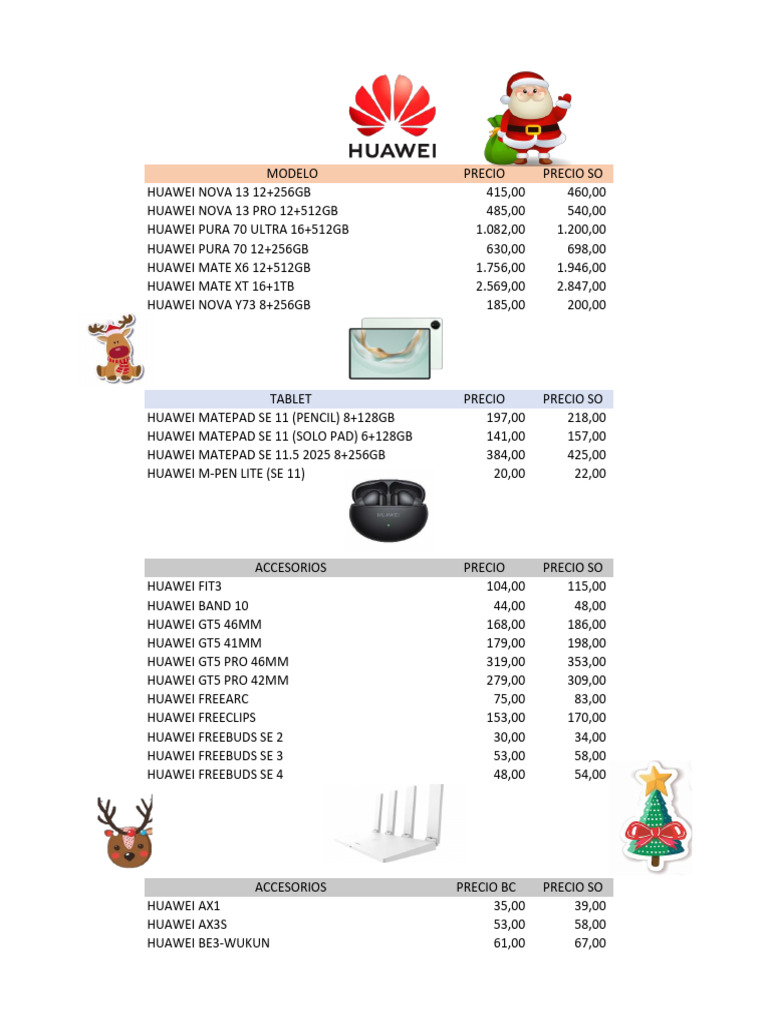 Huawei Products Price List 2023 | PDF