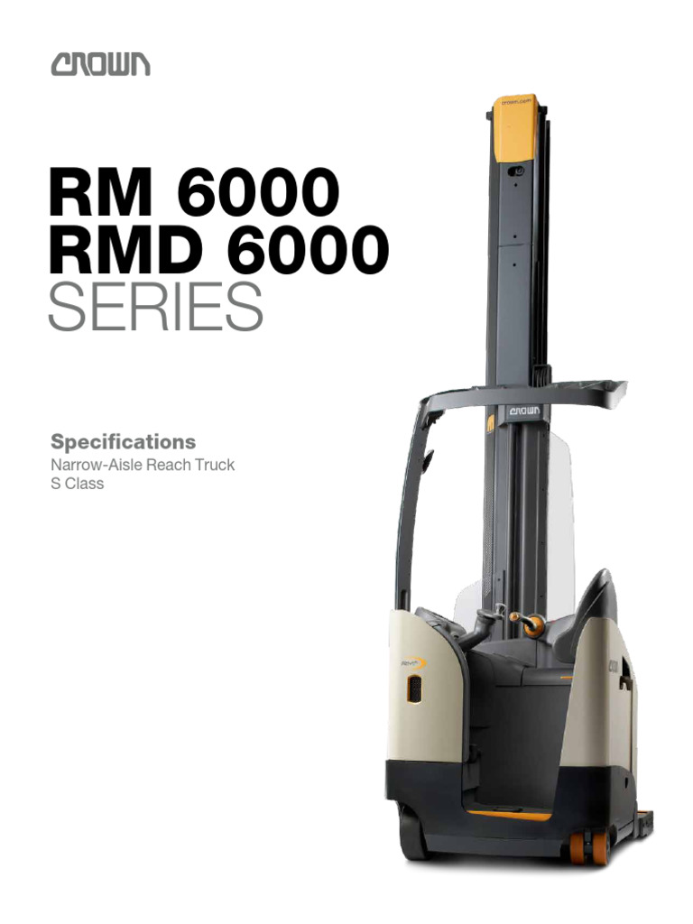 Crown RM 6000 Series Reach Truck Specs | PDF | Steering | Elevator