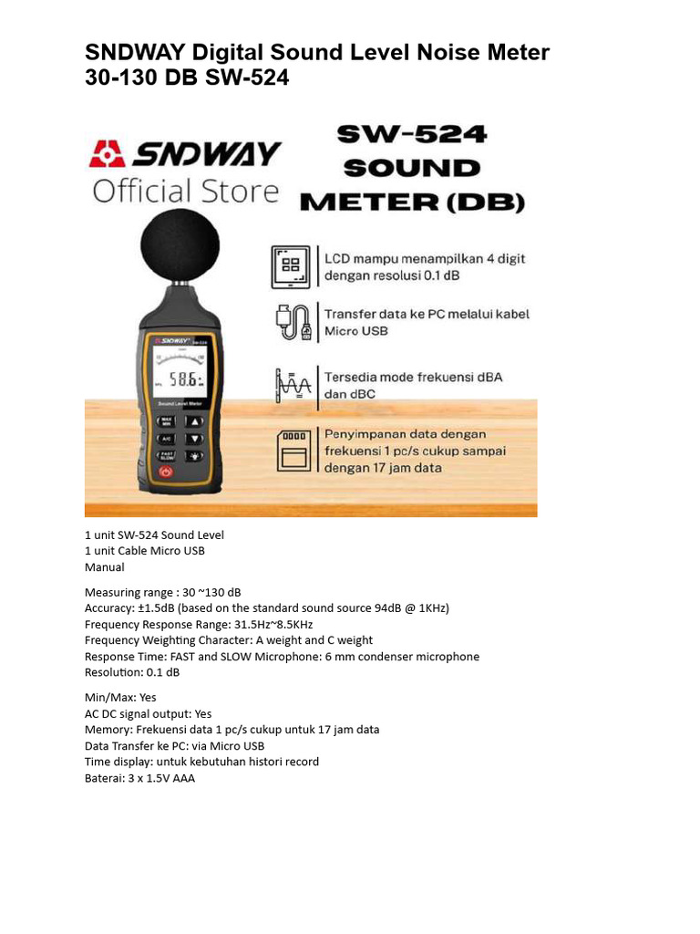 43 SW 524 Sound Level | PDF