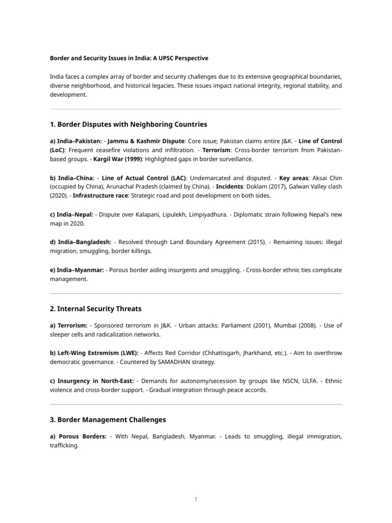 India's Border Security Challenges Explained | PDF | International ...
