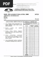 SPM 2008 Additional Mathematics Paper 1