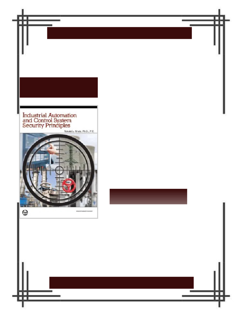 Industrial Automation and Control Systems Security Principles Second ...