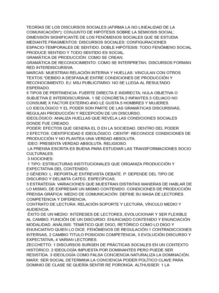 Teorías sobre Discursos Sociales y Medios | PDF | Ideologías | Televisión