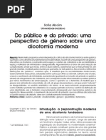 Do público e do privado uma perspectiva de género sobre uma dicotomia moderna