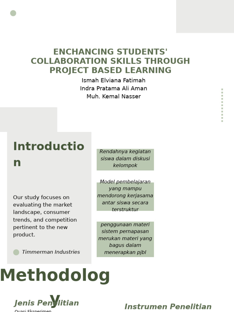 Enchancing Students' Collaboration Skills Through Project Based ...