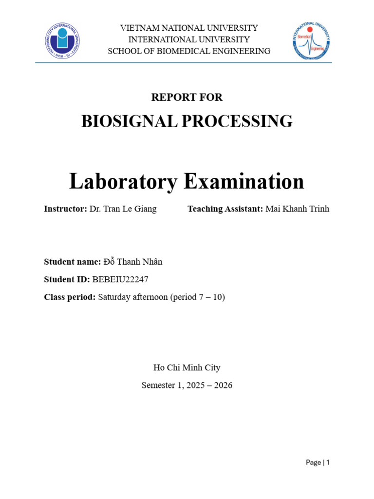 EMG Signal Processing Lab Report | PDF | Signal Processing | Electronics