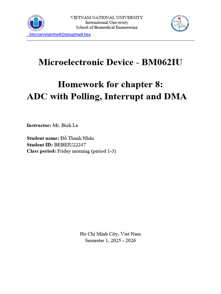 DoThanhNhan BEBEIU22247 Microelectronic Device Homework8 | PDF | Analog ...