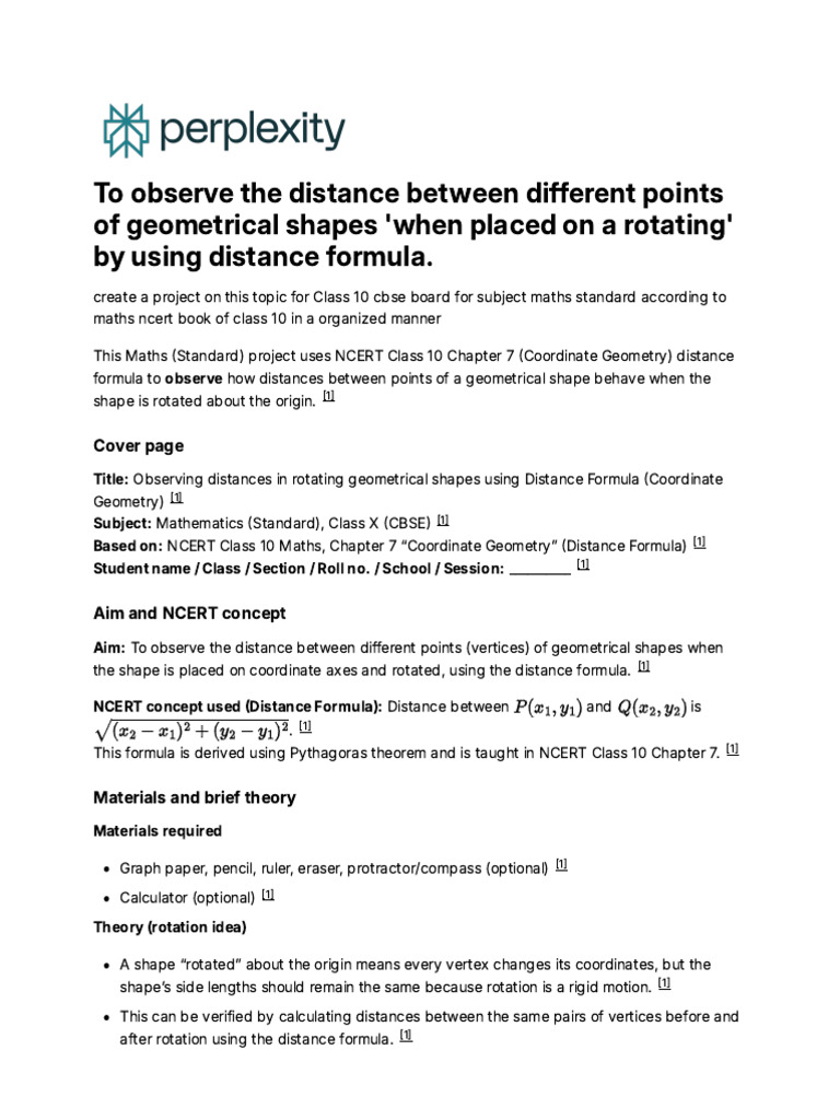 Distance Formula in Rotating Shapes | PDF | Geometry | Distance