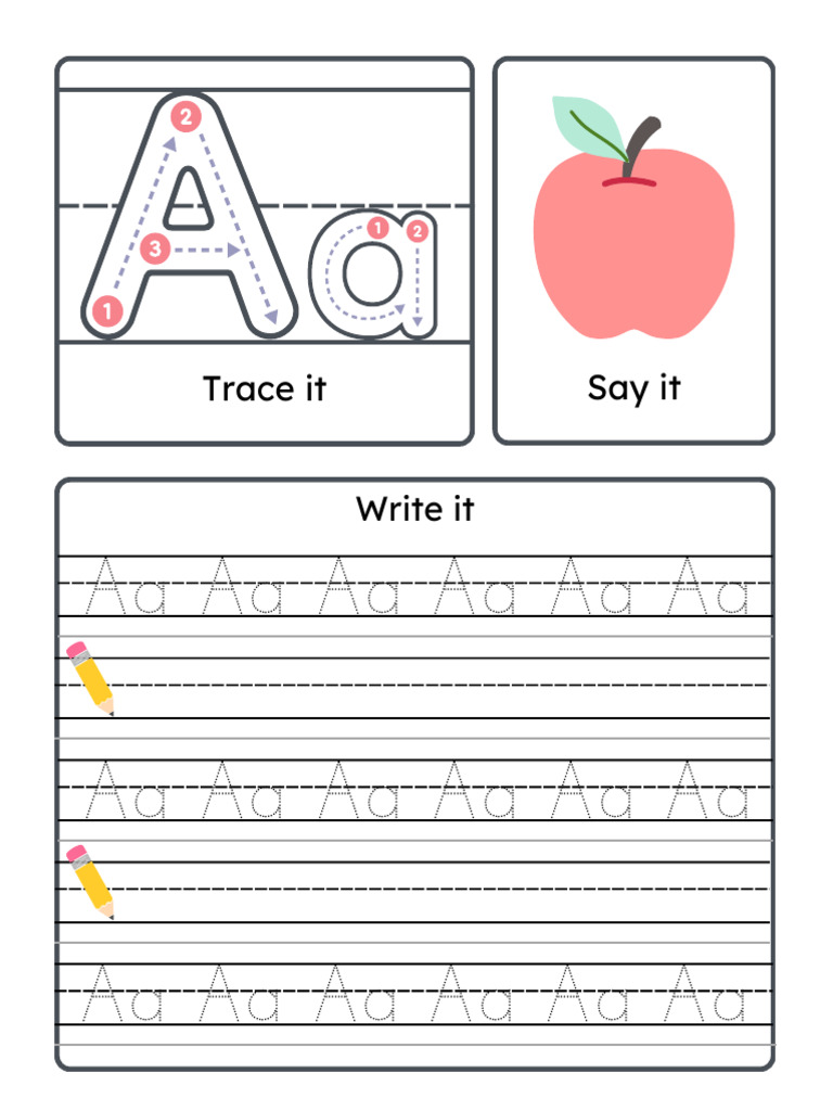 Alphabet Writing Practice Guide | PDF | Languages Of Asia