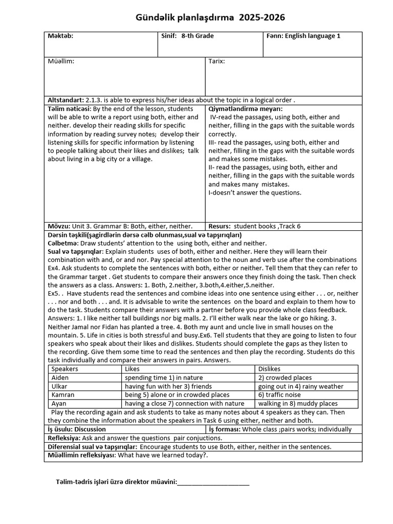 8th Grade English Lesson Plans 2025-2026 | PDF | Cognition | Linguistics