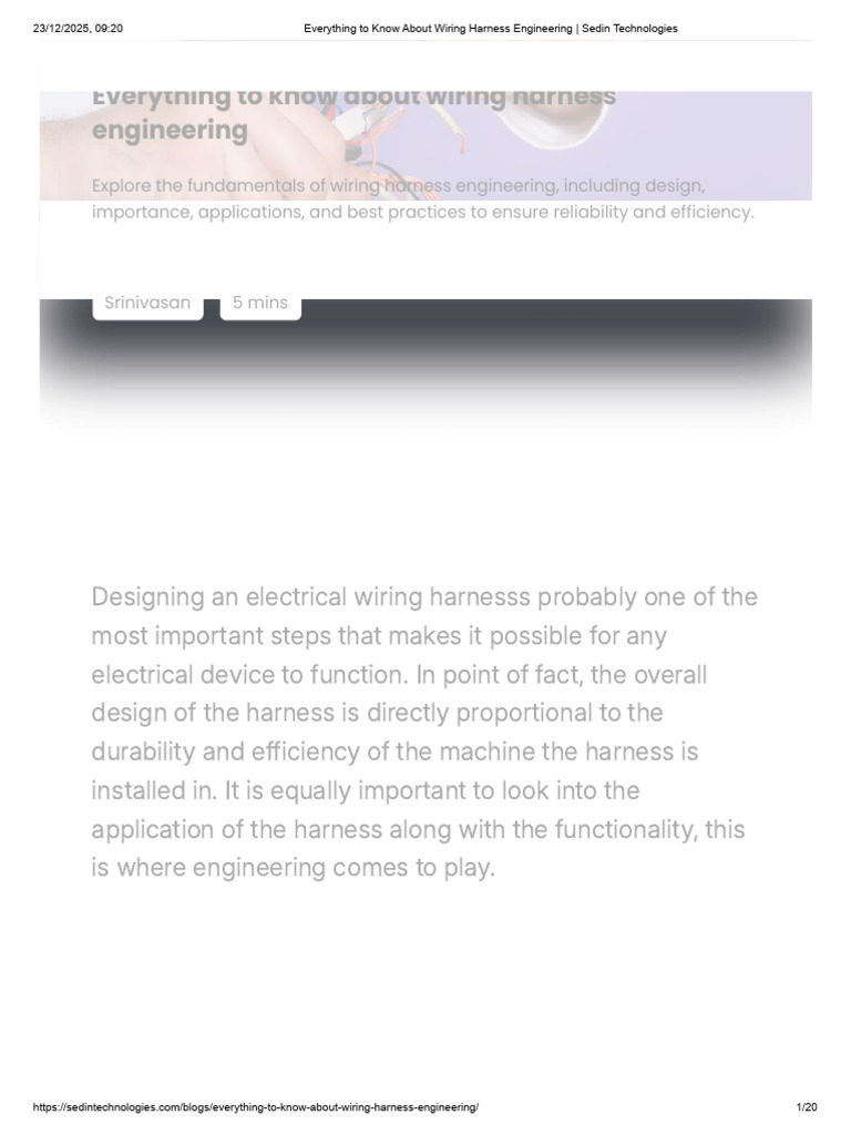 Wiring Harness Engineering Essentials | PDF | Electrical Connector ...