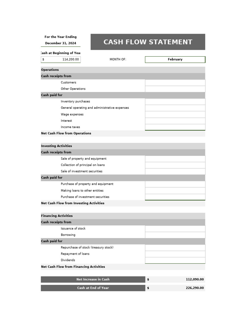2024 Cash Flow Statement Summary | PDF | Cash Flow Statement ...