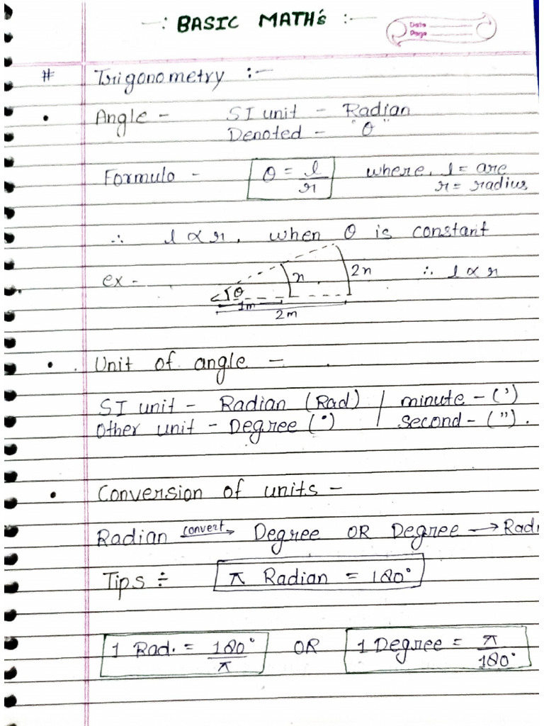 Basic Math in Physics 11 Jee | PDF