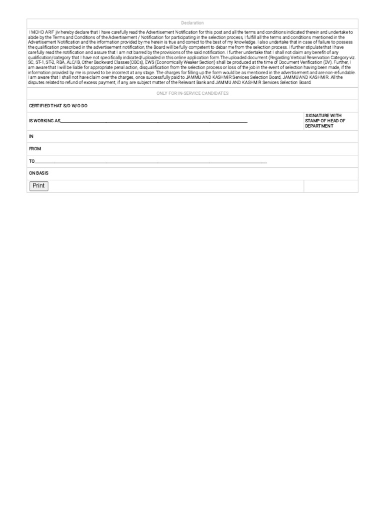 Declaration for Job Application Compliance | PDF | Justice | Crime ...