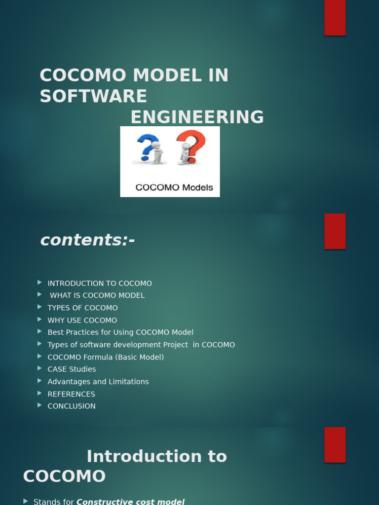 COCOMO Model in Software Engineering | PDF | Computing