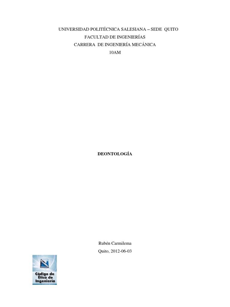 Codigo de Etica Del Ingeniero Mecanico PDF Ética profesional Ingeniería
