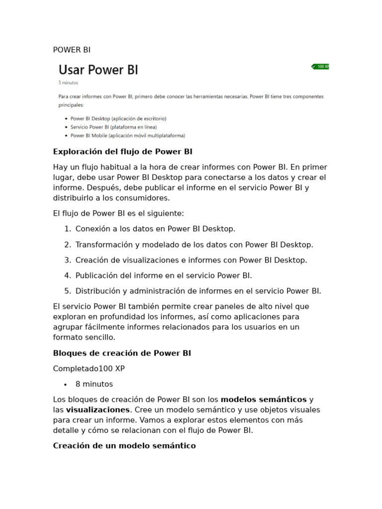 Flujo y Creación de Informes en Power BI | PDF | Informática ...