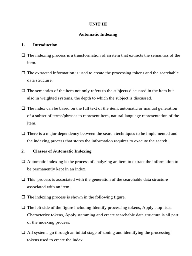 Automatic Indexing Techniques Explained | PDF | Search Engine Indexing ...