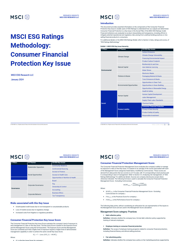 Consumer Financial Protection in ESG Ratings | PDF | Risk | Economies