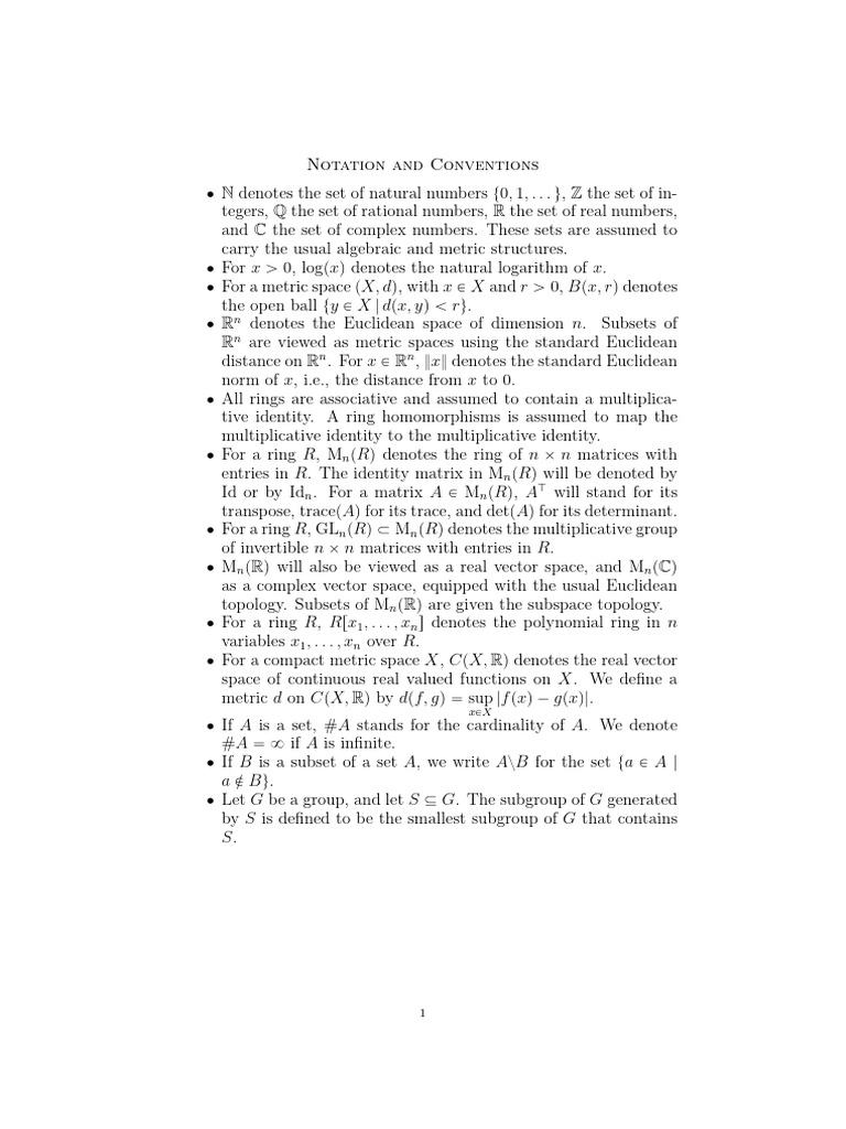 Mathematics 1 | PDF | Ring (Mathematics) | Euclidean Space