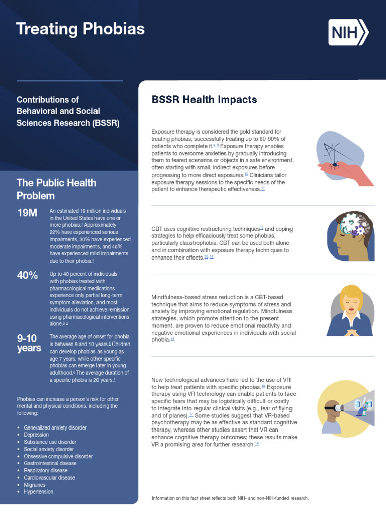 BSSR Fact Sheet - Phobias - FINAL | PDF | Phobia | Cognitive Behavioral ...