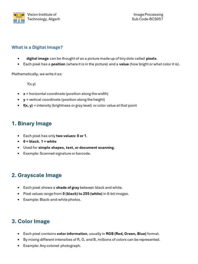 Digital Image Processing Fundamentals | PDF | Rgb Color Model ...