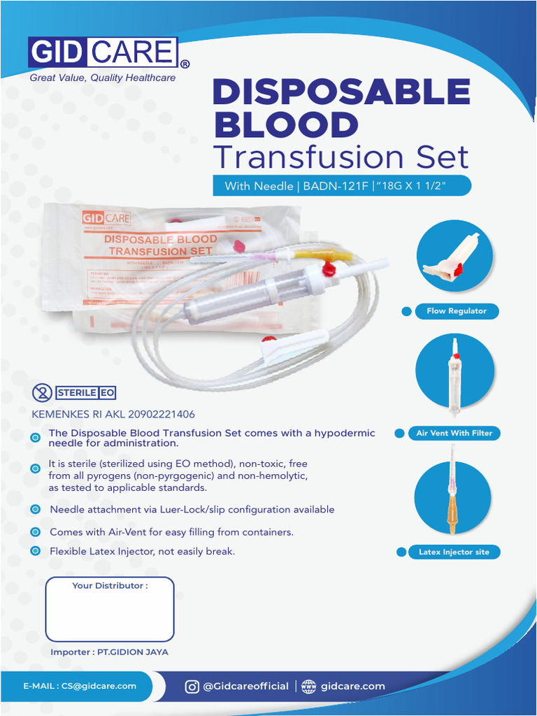 Disposable Blood Transfusion Set | PDF