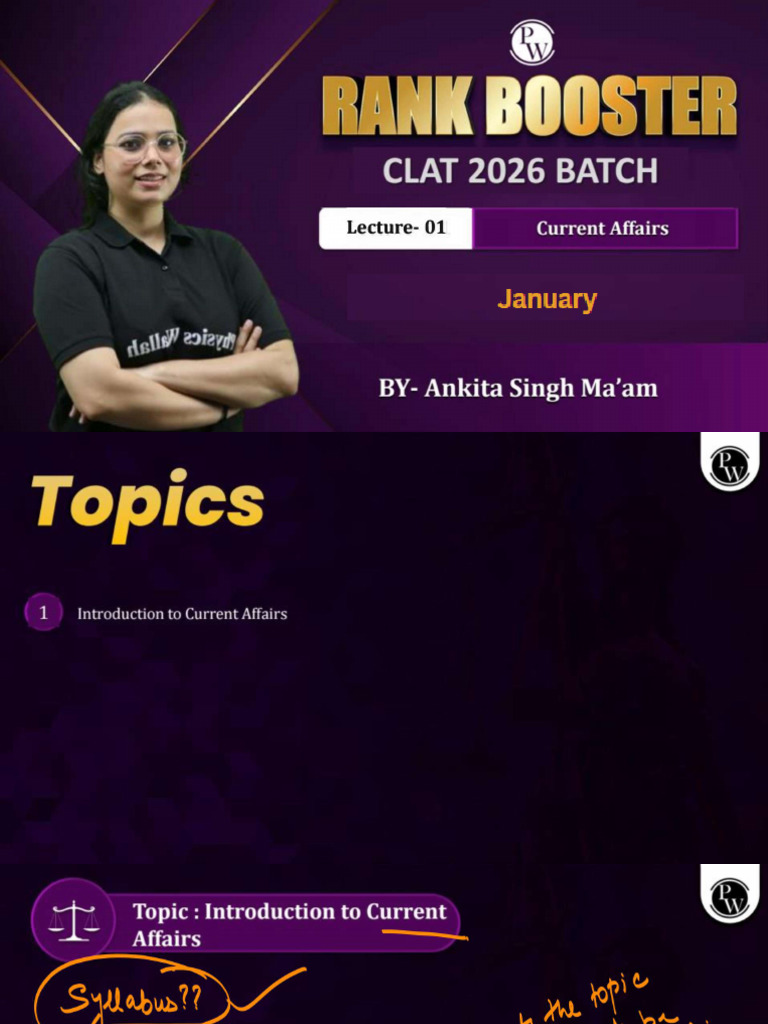 Current Affairs Including General Knowledge 01 - Class Notes | PDF